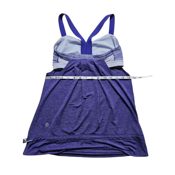 Lululemon Women's Rest Less Tank Top Heathered Bruised Berry Stripes Size 6 - Picture 7 of 8